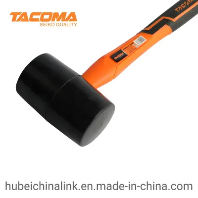 12 Oz Black Rubber Mallet with TPR Plastic Coated Handle