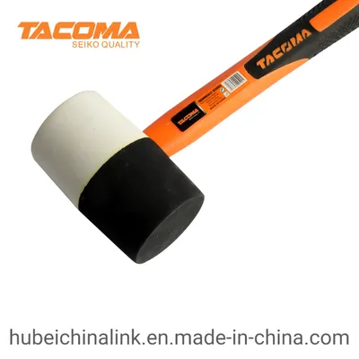 12 Oz Half Black Half White Rubber Mallet with TPR Plastic Coated Handle